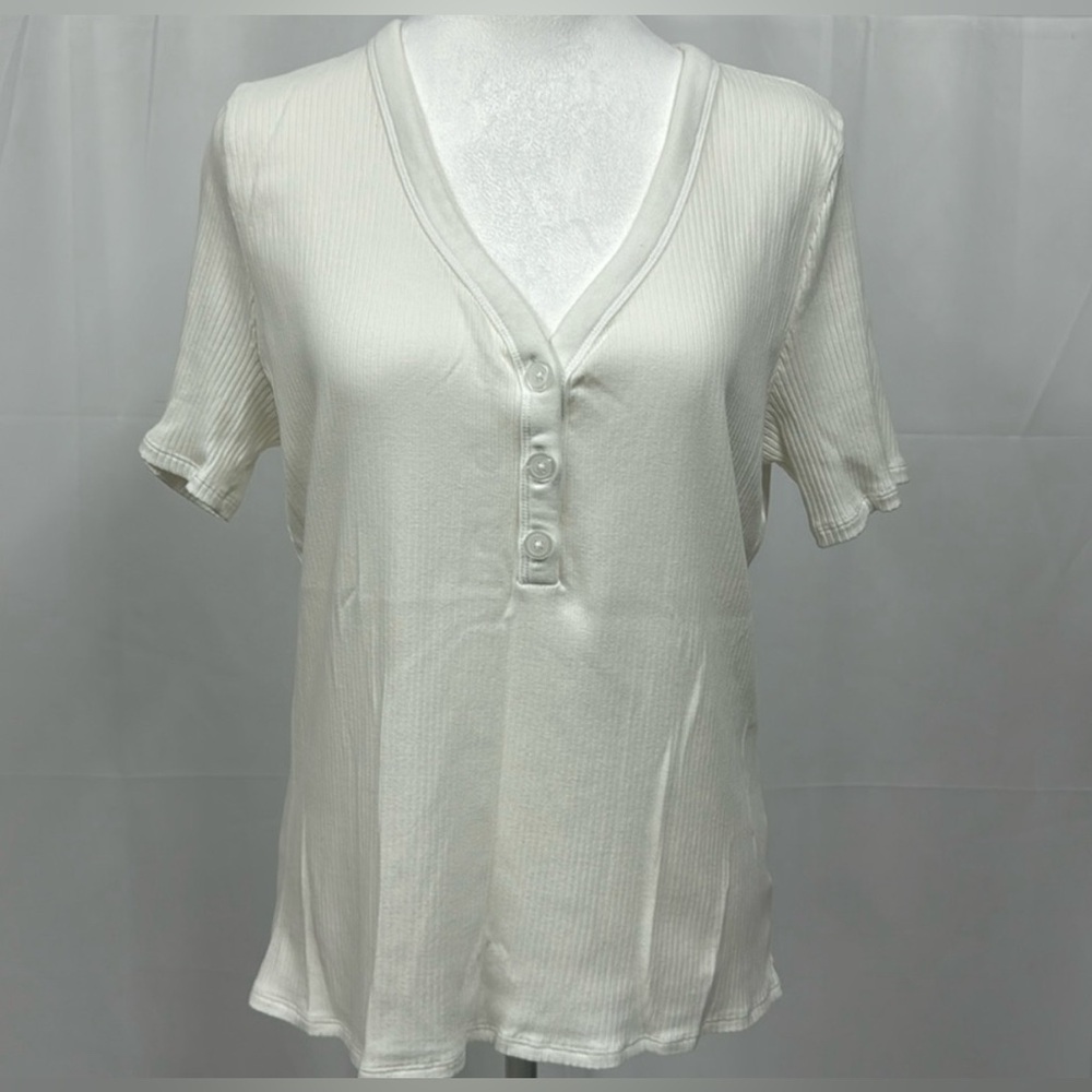 Short Sleeve Henley Shirt by a.n.a.